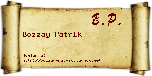 Bozzay Patrik névjegykártya